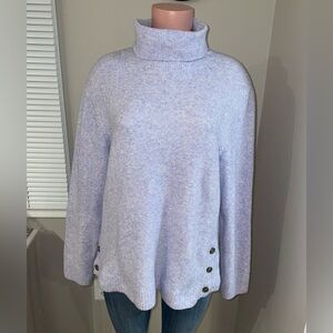 J. Crew Button Turtleneck in Extra-Soft Yarn (Heather)